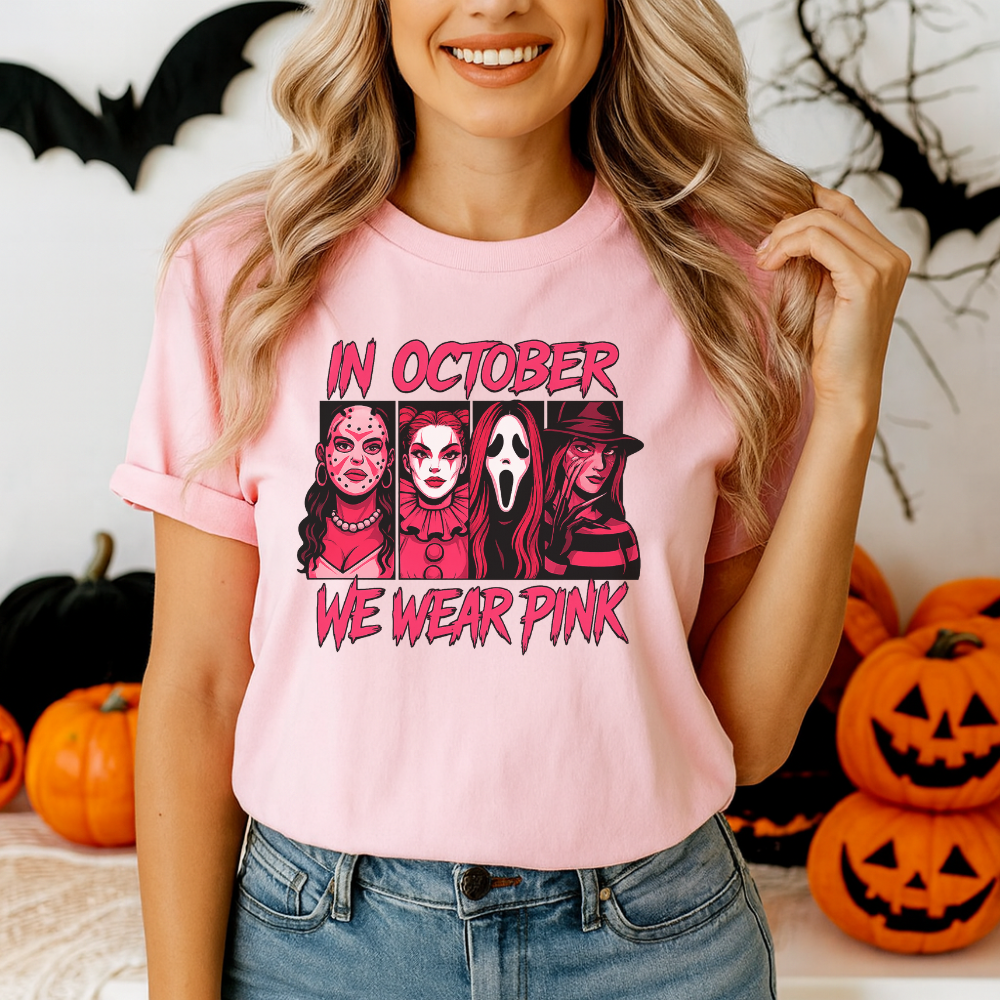 Spooky & Strong β In October We Wear Pink Halloween Awareness Shirt