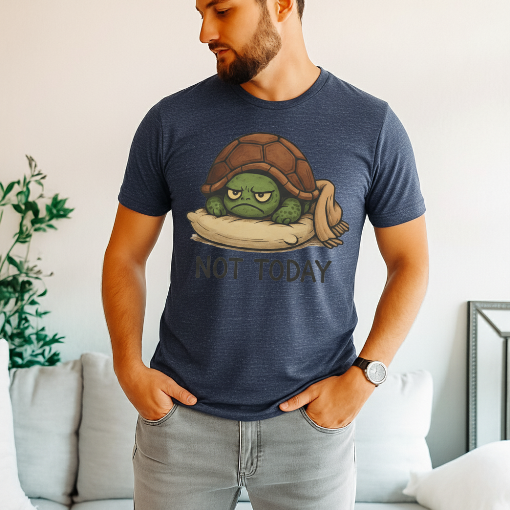 Grumpy Turtle “Not Today” Funny Graphic T-Shirt
