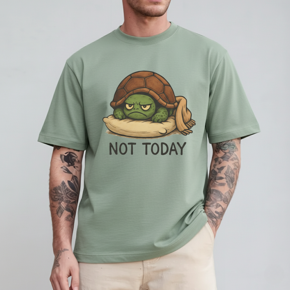 Grumpy Turtle “Not Today” Funny Graphic T-Shirt