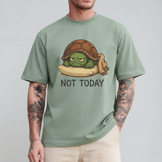 Grumpy Turtle “Not Today” Funny Graphic T-Shirt
